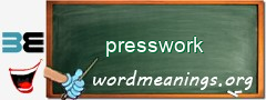 WordMeaning blackboard for presswork